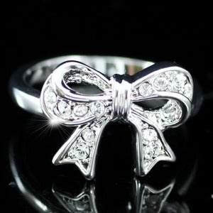 Bow Ring Use Austrian Crystal