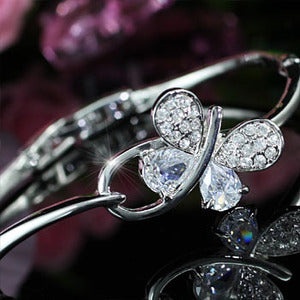 3 Carat Butterfly Fashion Bangle Use Austrian Crystal