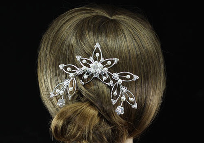 Bridal Faux Pearl Crystal Rhinestone Hair Comb