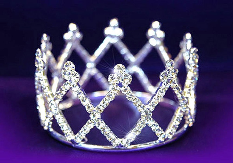 Newborn Baby Photo Prop Round Full Circle Rhinestone Mini Tiara Crown