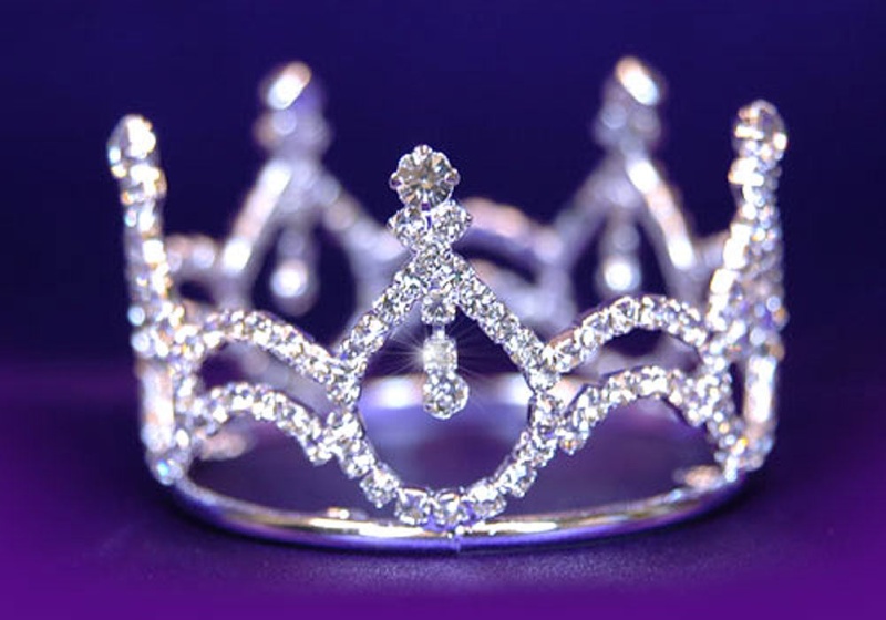 Newborn Baby Photo Prop Round Full Circle Rhinestone Mini Tiara Crown