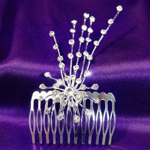 Bridal Wedding Flower Crystal Side / Back Hair Comb