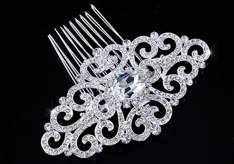 Bridal Wedding Prom Art Deco High Quality Flower Crystal Hair Comb