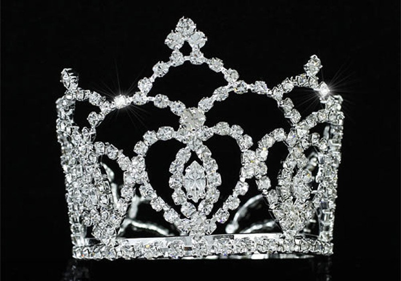 Bridal Silver Flower Girl / Baby Round Full Circle Rhinestone Mini Tiara Crown