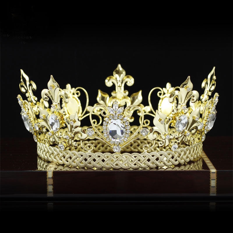 Pageant King / Queen Crown Gold Plated Round Full Circle