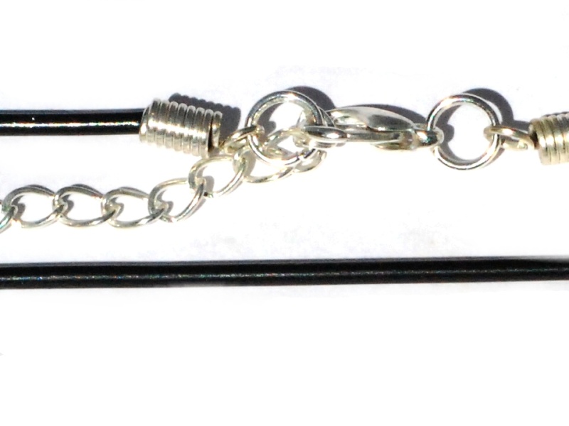 New 20 Inch Black Rubber 1.9Mm Necklace With 2 Inch Extender