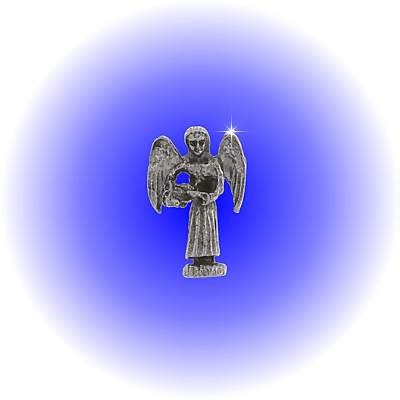Tiny Angel Playing Harp Pewter Figurine - Lead Free