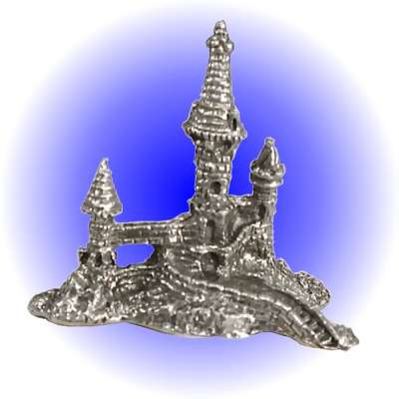 Castle Tower With Moat Pewter Figurine - Lead Free