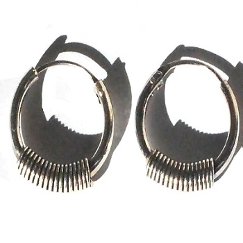 Sterling Silver 16Mm Bali Style Long Coils Hoop Earrings
