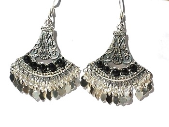 Sterling Silver Bali Exotic Filigree Genuine Stone