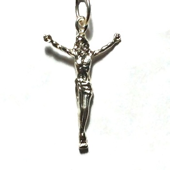 Sterling Silver Jesus Cross Corpus Diamond Cut Pendant