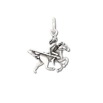 Sterling Silver Warrior On Horse Charm Pendant