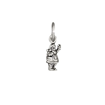 Sterling Silver Santa Clause Figurine Charm Pendant