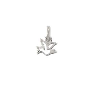 925 Sterling Silver Diamond Cut Open Bird Pendant