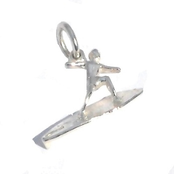 Sterling Silver Surfboader Charm Pendant