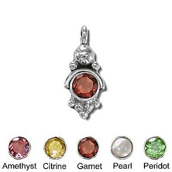 Sterling Silver Genuine Hand-Made Facet Stone Pendant