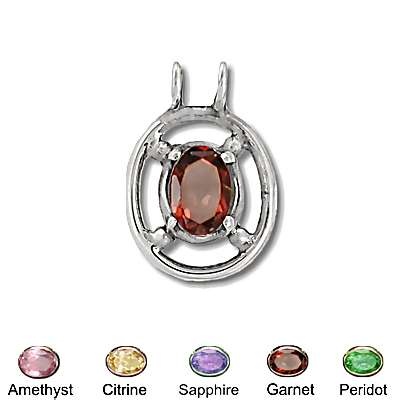 Sterling Silver Hand-Made Genuine Facet Stone Pendant