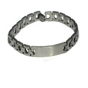 Stainless Steel 7 1/2 Inch Link Id Bracelet 8Mm Wide