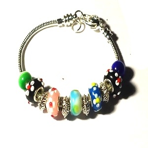 Lampwork European Troll Beads 5Mm Hole Silver Plated Core