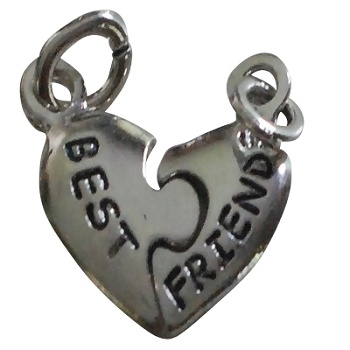 Pair Of Best Friend Jigsaw Heart Charms - Sold By The Pair