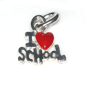 I Heart School With A Red Heart Charm Pendant Sold By The Each