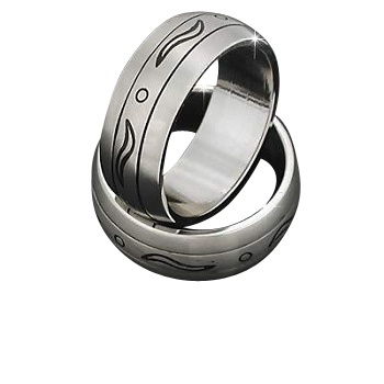 Men's 316L Stainless Steel Tribal Engraved 8 Mm Band Ring
