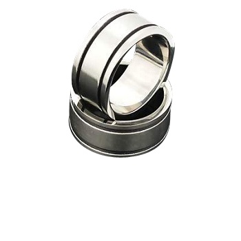 Men's Stainless Steel 10 Mm Flat Edge Ring W/ 2 Black Linear Lines