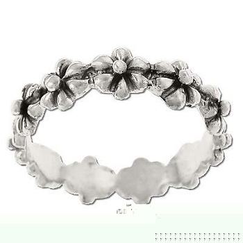 Sterling Silver Daisy Flower Fairy Crown Wreath Ring