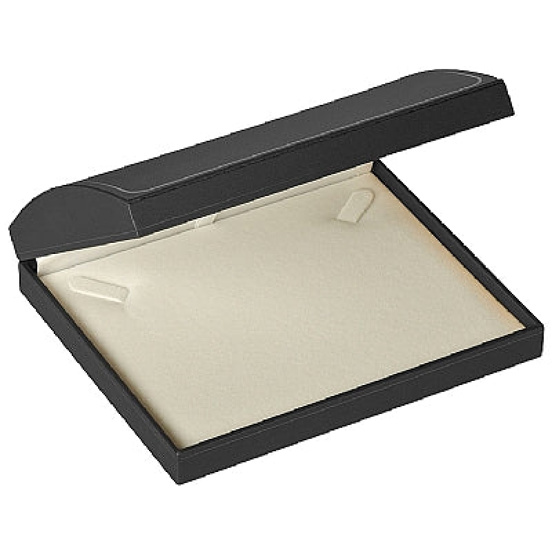 Paper Covered Pearl Box With Gold Accent And White Interior