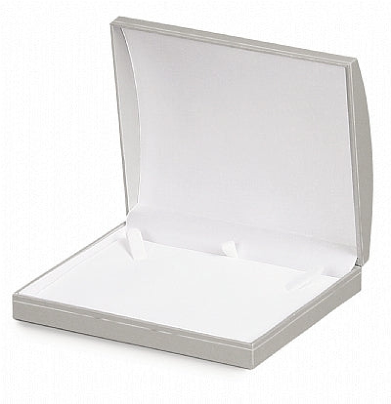Paper Covered Pearl Box With Gold Accent And White Interior