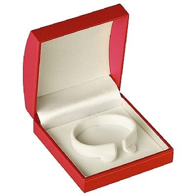 Paper Covered Universal Box With Gold Accent And White Interior - Red