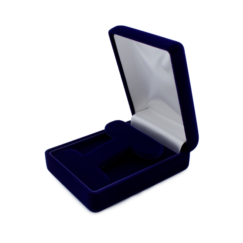 Suede French Clip Box With White Two-Piece Packer