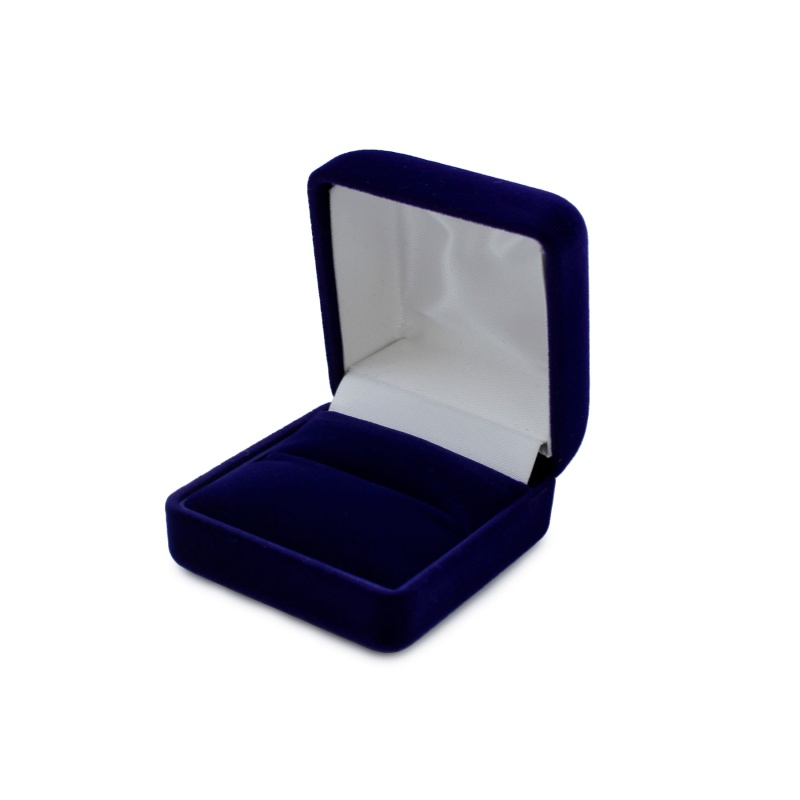 Suede Single Ring Box With White Two-Piece Packer