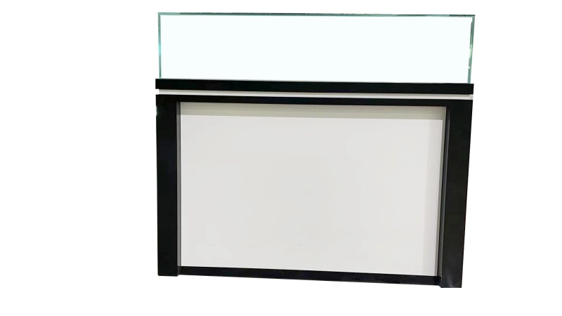 Dark Wood-White Gloss Showcase - 47" X 20" X 41"