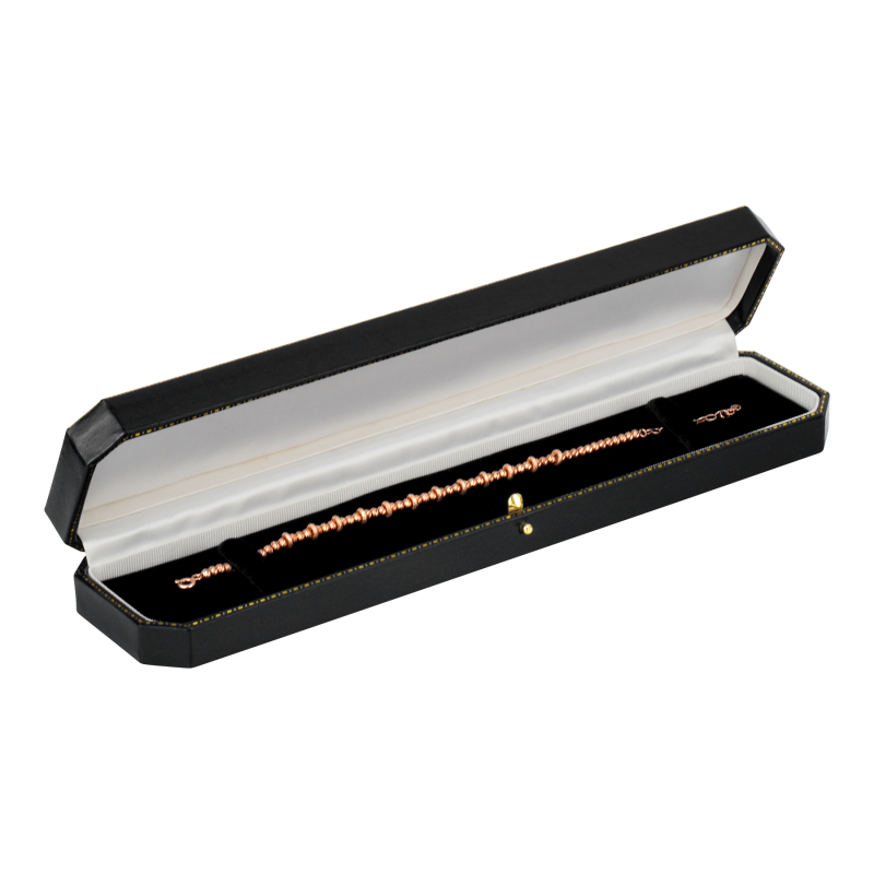Leatherette Bracelet Box With Gold Accent And Matching Insert