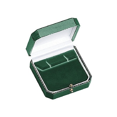 Leatherette Clip Earring Box With Gold Accent And Matching Insert