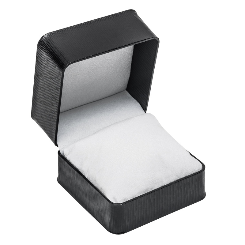 Embossed Leatherette Pillow Box With White Velvet Interior