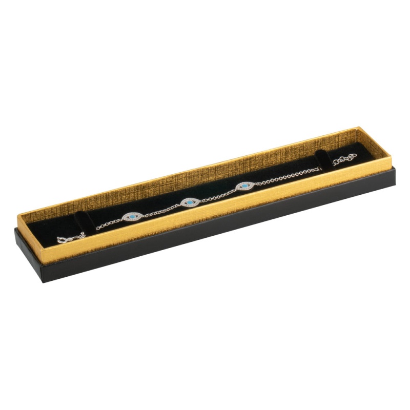 Two-Tone Paper Bracelet Box With Gold Accent