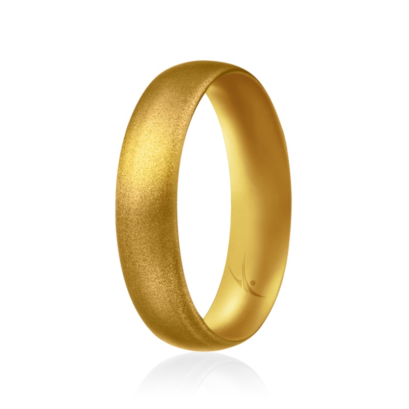 Silicone Wedding Ring - Dome Style Thin Comfort Fit - Gold By Roq For Women - 7 Mm Ring