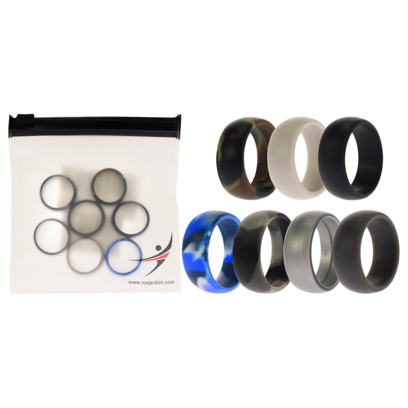 Silicone Wedding Ring Set - Camo By Roq For Men - 7 X 9 Mm Ring