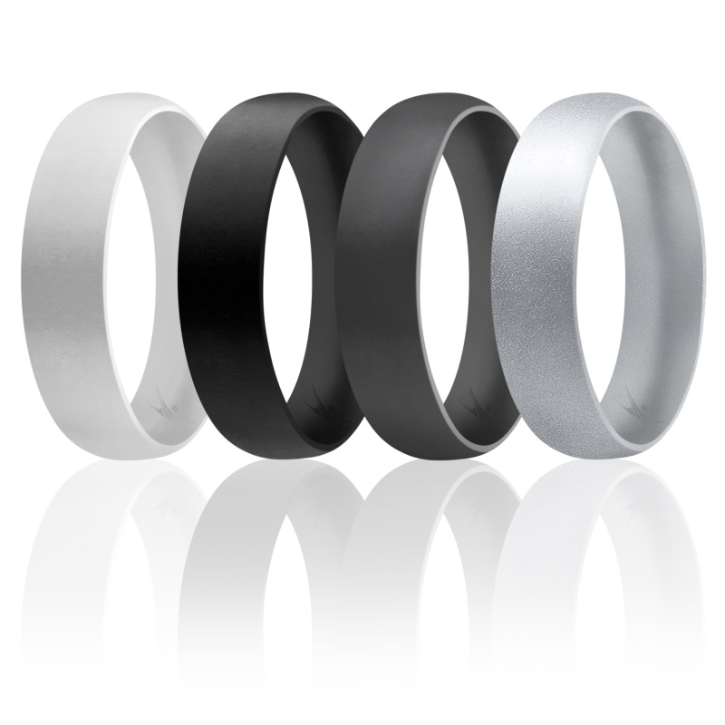 Silicone Wedding 6Mm Smooth Ring By Roq For Men - 14 Mm Ring