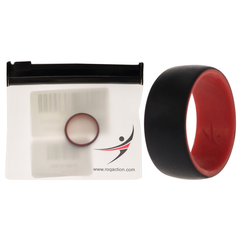 Silicone Wedding 2Layer Dome Ring - Red-Black By Roq For Men - 8 Mm Ring