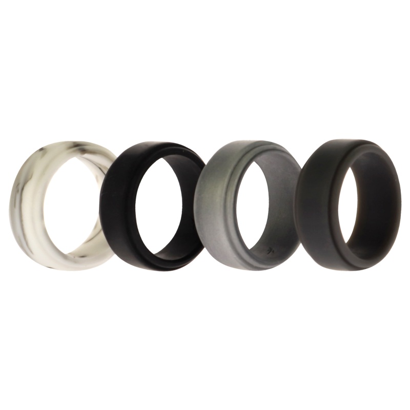 Silicone Wedding Step Ring Set - Marble By Roq For Men - 4 X 6 Mm Ring