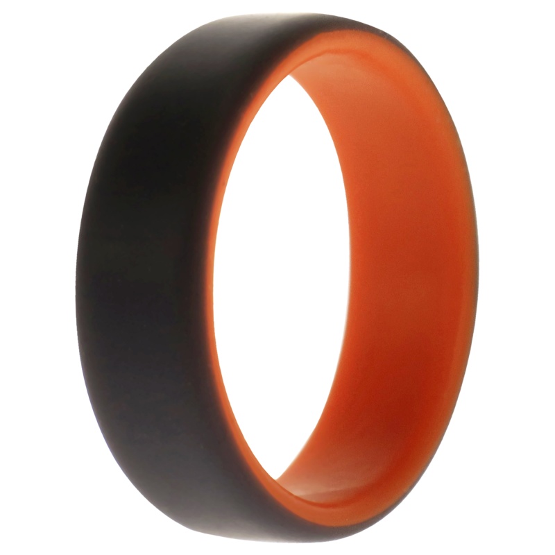 Silicone Wedding 2Layer Beveled 8Mm Ring - Orange-Grey By Roq For Men - 14 Mm Ring
