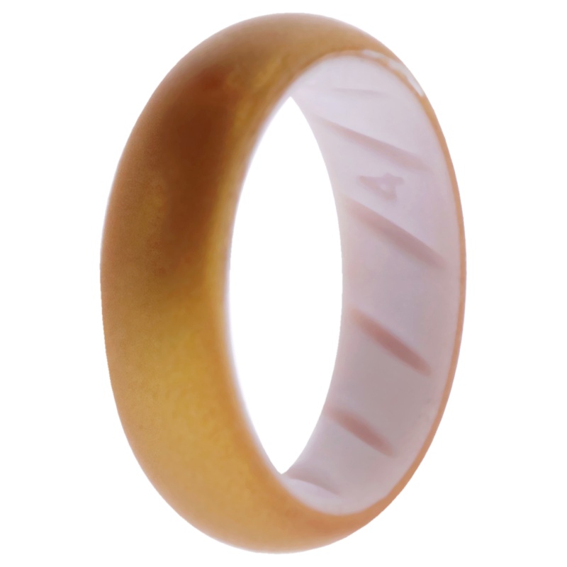 Silicone Wedding Br Solid Ring - White-Gold By Roq For Women - 4 Mm Ring
