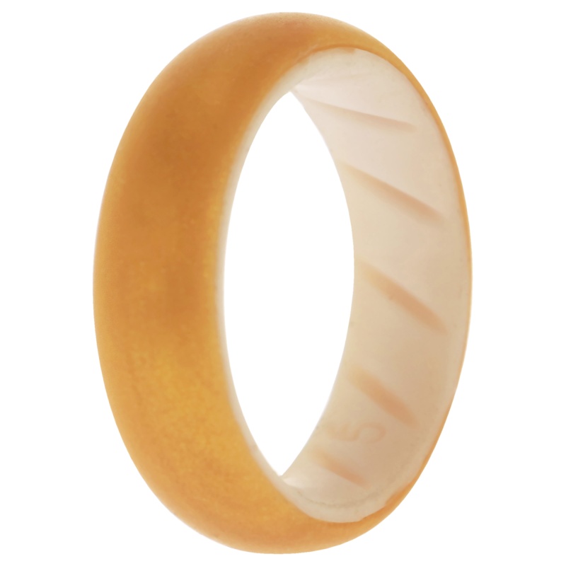 Silicone Wedding Br Solid Ring - White-Gold By Roq For Women - 5 Mm Ring