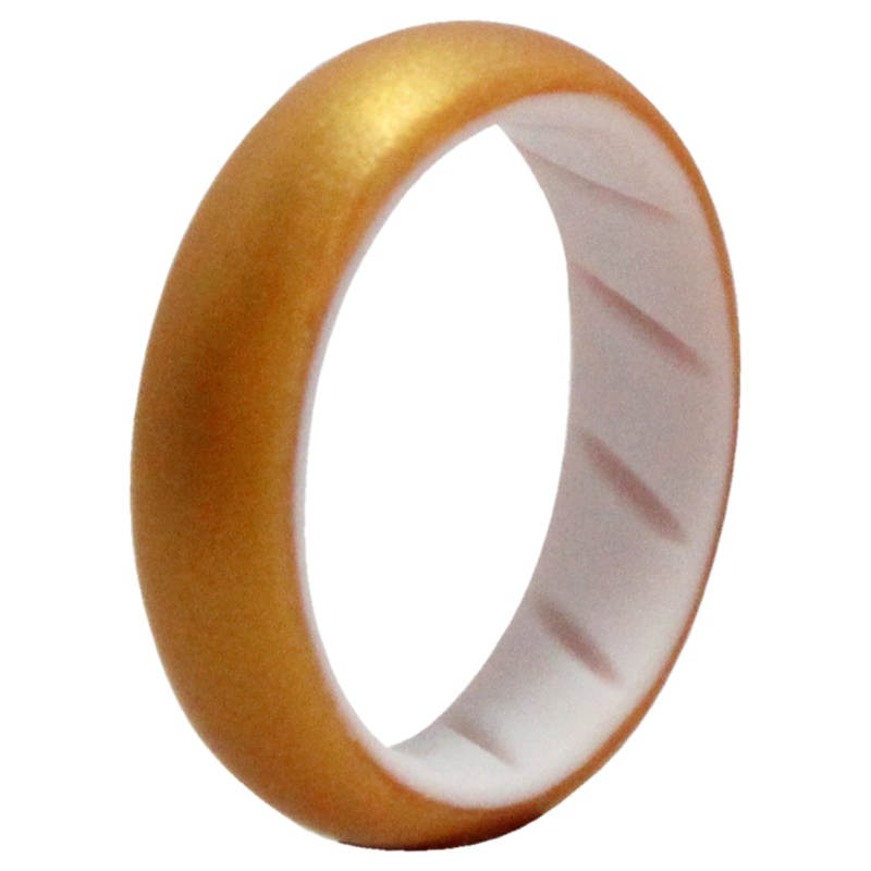 Silicone Wedding Br Solid Ring - White-Gold By Roq For Women - 7 Mm Ring