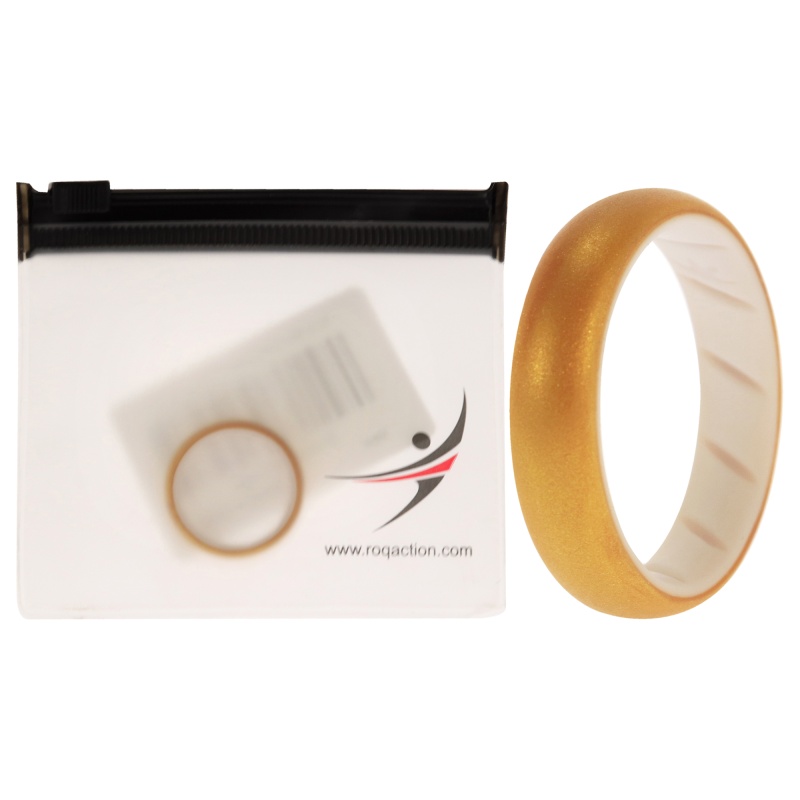 Silicone Wedding Br Solid Ring - White-Gold By Roq For Women - 9 Mm Ring