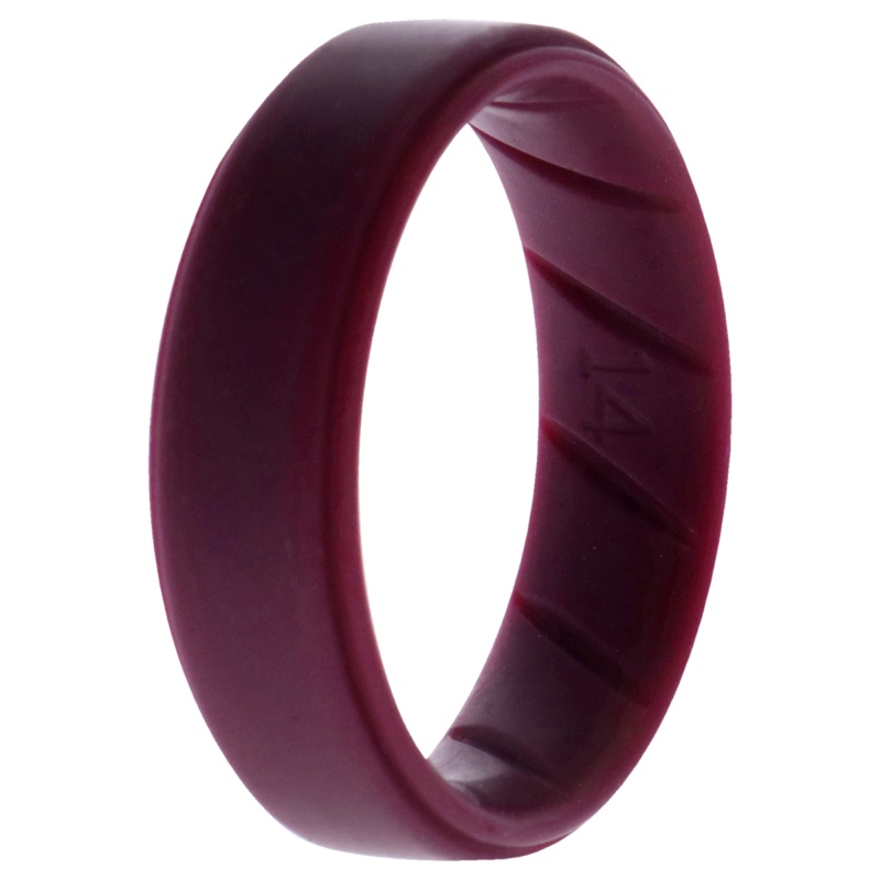 Silicone Wedding Br Step Ring Set - Basic-Bordo By Roq For Men - 14 Mm Ring