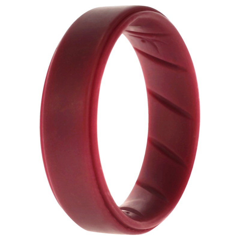 Silicone Wedding Br Step Ring Set - Basic-Bordo By Roq For Men - 16 Mm Ring